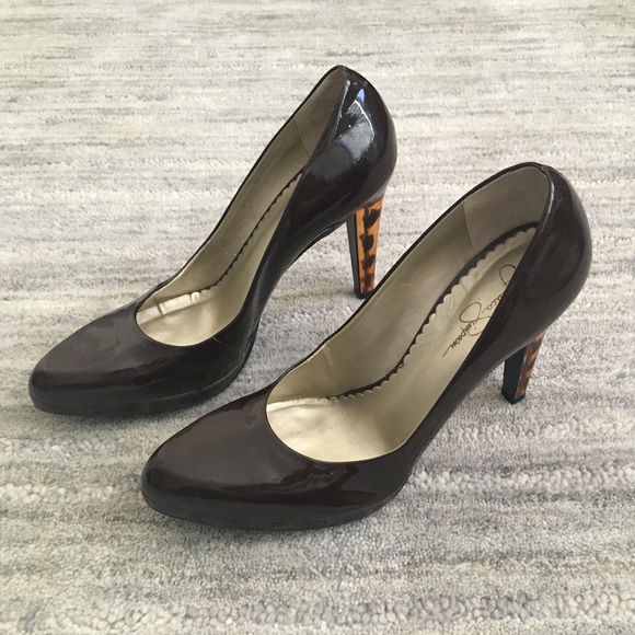 Jessica Simpson Shoes - Jessica Simpson Brown Leather & Leopard Heel